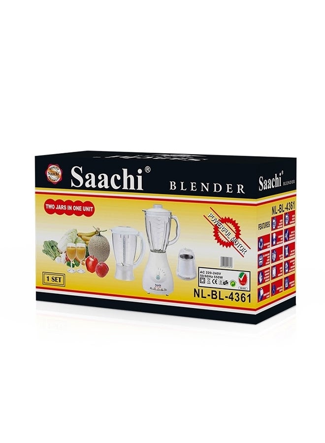 ساتشي 3 In 1  Blender NL-BL-4361-WH 1.5 L 550 W NL-BL-4361-WH White - Image 3