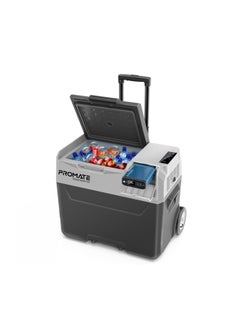 52000 mAh Portable Mini Fridge, -20C To 20C Ice-Free Cooler With 52000mAh Multi-Port Power Bank, 2W LED Torch, 40L Capacity, 36H Cooling And 3-Way Recharging For Outdoor, Camping, PowerCooler-40 Grey