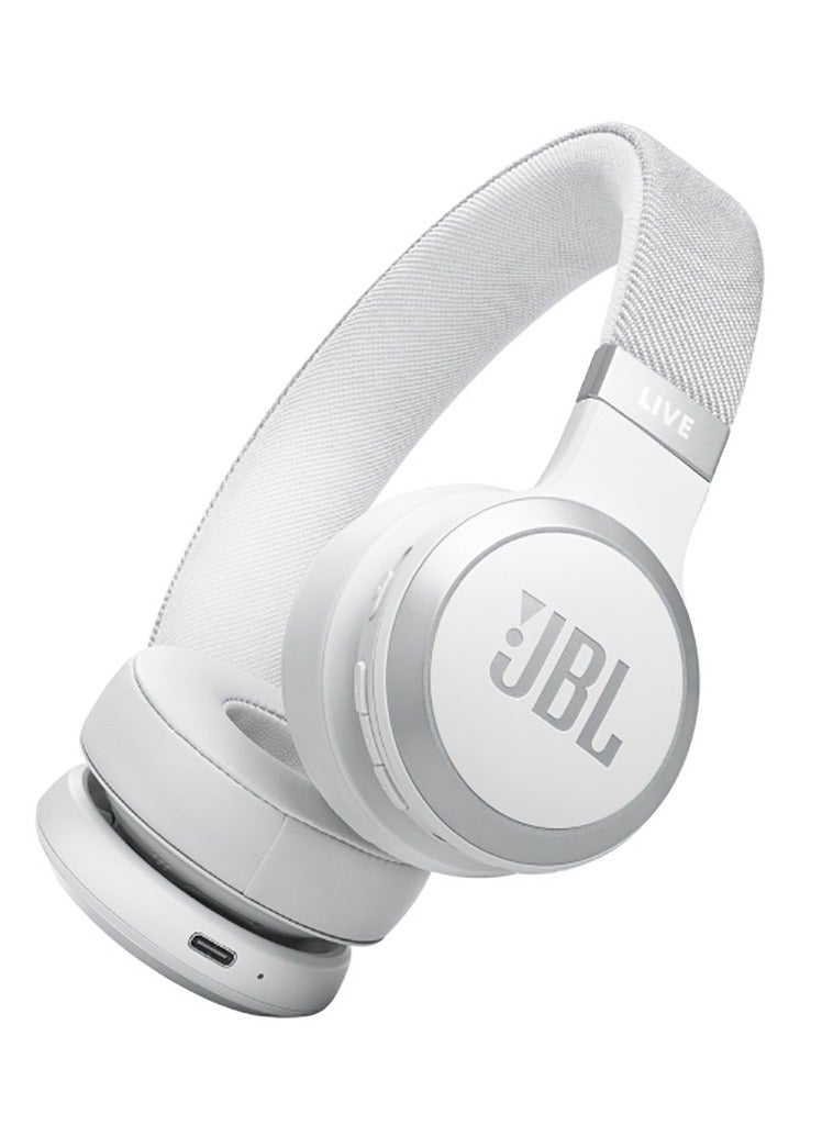 JBL Live 670NC Wireless Over-Ear Noise Cancelling Headphones - White - Image 1
