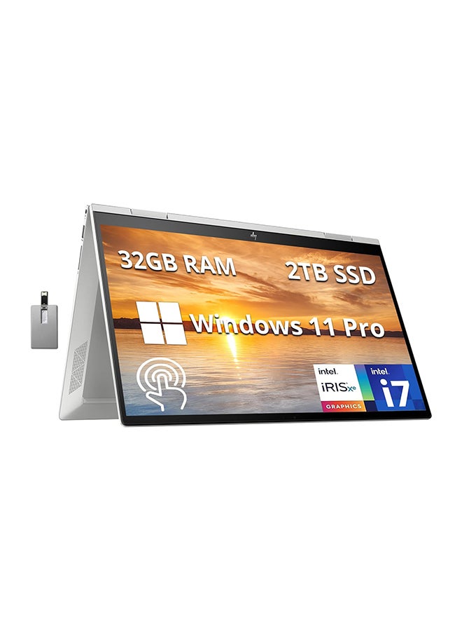 إتش بي - كمبيوتر محمول Envy X360 2 في 1 بشاشة لمس FHD مقاس 15.6 بوصة، ومعالج Core i7 1255U/ذاكرة وصول عشوائي سعة 64 جيجابايت/محرك أقراص PCIe SSD سعة 2 تيرابايت/بطاقة رسومات Intel Iris Xe/نظام التشغيل Windows 11 Pro + بطاقة USB Hotface سعة 32 جيجابايت - Image 1