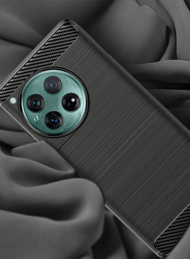 MARGOUN OnePlus 12 Case Flexible Shock-Absorption Light Durable Soft Gel Carbon Fiber TPU Silicone Case Cover Black - Image 4