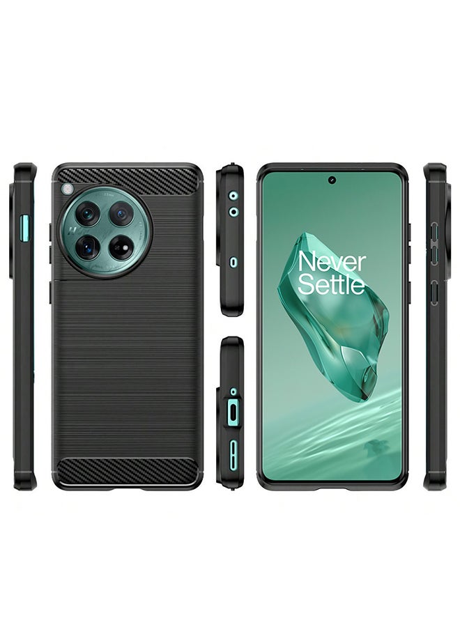 MARGOUN OnePlus 12 Case Flexible Shock-Absorption Light Durable Soft Gel Carbon Fiber TPU Silicone Case Cover Black - Image 5