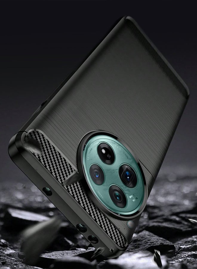 MARGOUN OnePlus 12 Case Flexible Shock-Absorption Light Durable Soft Gel Carbon Fiber TPU Silicone Case Cover Black - Image 3