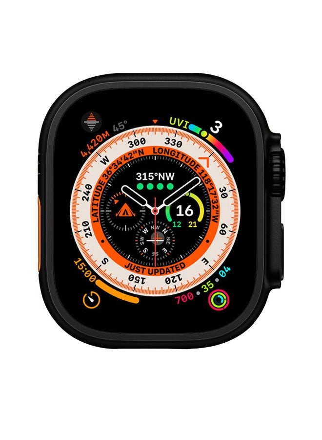 Smart Watch Ultra 49mm Fitness Watches For Women Men Exercise Modes Sleep Tracking Apps Water Resistant Watch Precision GPS Action Button Extra Long Battery Life Black