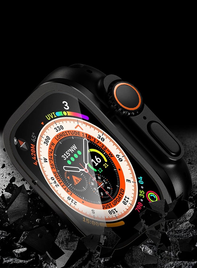 Smart Watch Ultra 49mm Fitness Watches For Women Men Exercise Modes Sleep Tracking Apps Water Resistant Watch Precision GPS Action Button Extra Long Battery Life Black