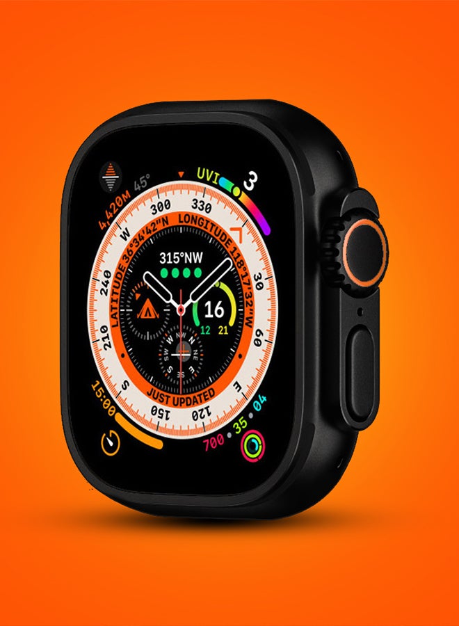 Smart Watch Ultra 49mm Fitness Watches For Women Men Exercise Modes Sleep Tracking Apps Water Resistant Watch Precision GPS Action Button Extra Long Battery Life Black
