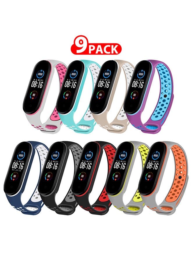مارجون مجموعة من 9 أساور بديلة من السيليكون قابلة للتعديل لسوار Xiaomi Mi Band 5 الرياضي من Xiaomi  - Image 1