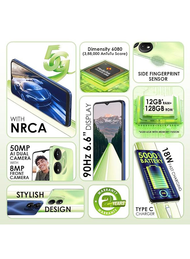 P55 5G Dual SIM Mint Green 6+6GB RAM 128GB - Middle East Version