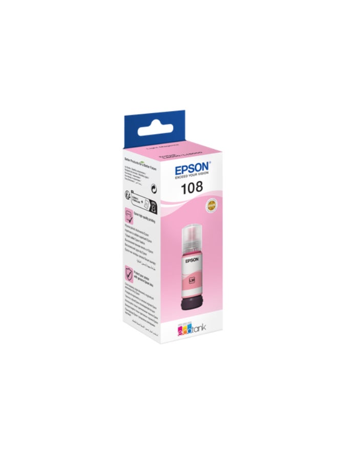 EPSON 108 EcoTank Ink Bottle Up To 2100 Pages 70ml Light Magenta  - Image 3
