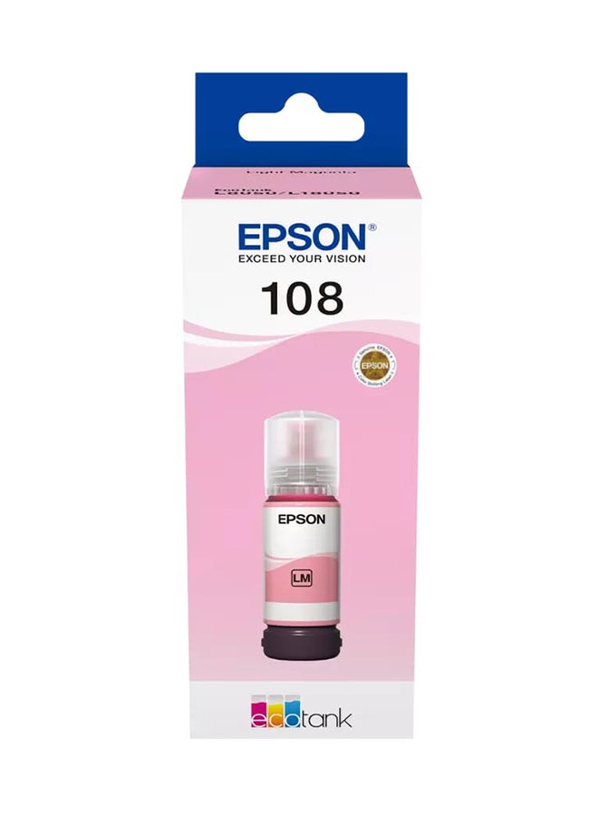 EPSON 108 EcoTank Ink Bottle Up To 2100 Pages 70ml Light Magenta  - Image 2