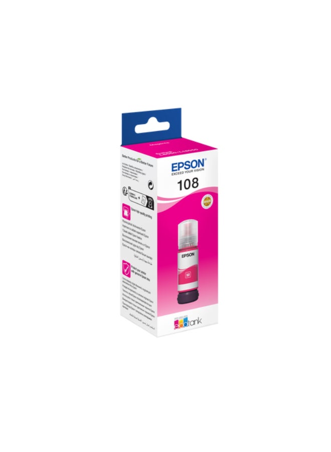 EPSON 108 EcoTank  Ink Bottle Up To 2100 Pages 70ml Compatible With L8050 And L18050 Magenta - Image 3