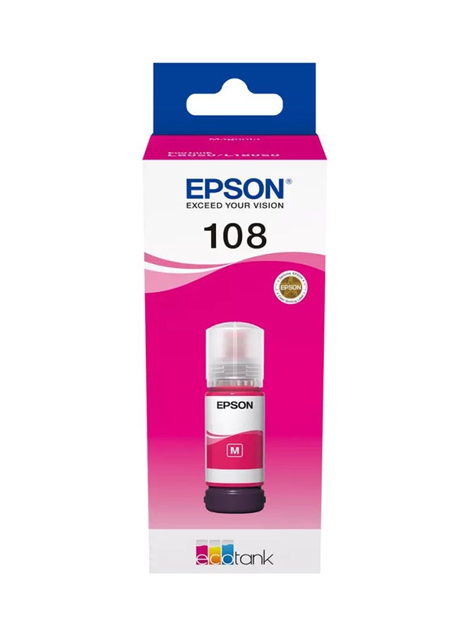 EPSON 108 EcoTank  Ink Bottle Up To 2100 Pages 70ml Compatible With L8050 And L18050 Magenta - Image 2