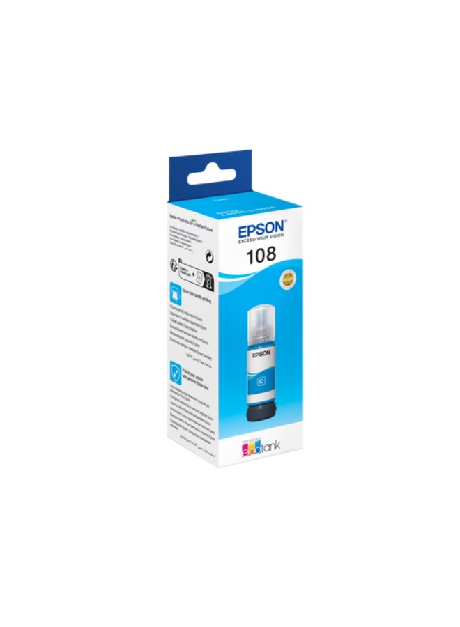 EPSON 108 EcoTank Bottle Up To 2100 Pages 70ml Compatible With L8050 And L18050 Cyan - Image 3