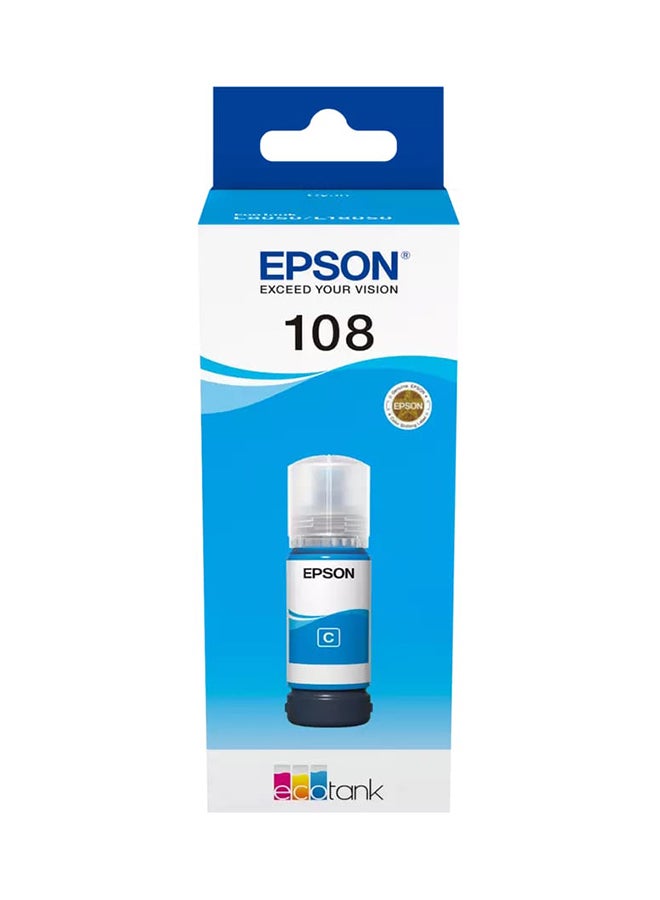 EPSON 108 EcoTank Bottle Up To 2100 Pages 70ml Compatible With L8050 And L18050 Cyan - Image 2