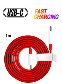 OnePlus Original Type C Warp Charging Cable Quick Charge PD Type C To Type C Dash Charging Cable 1M Red  - Image 1