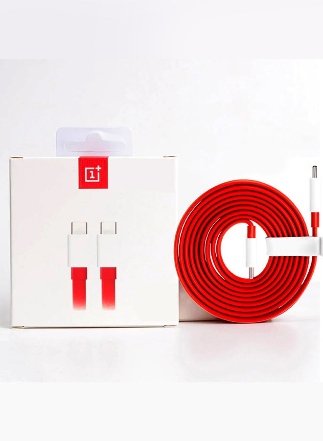 OnePlus Original Cable Type C Warp Charging Cable Quick Charge PD Type C To Type C Dash Charging Cable 1.5M Red  - Image 2