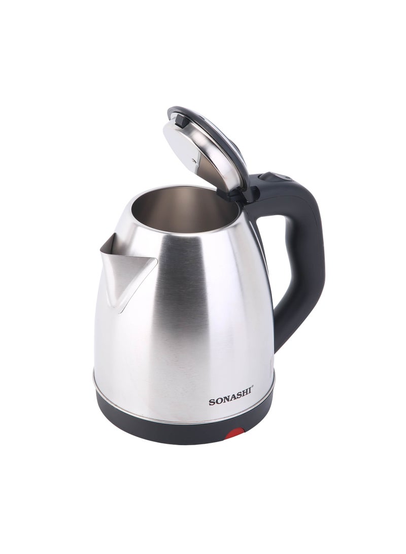 SONASHI - Stainless Steel Electric Cordless Kettle 1.8L - 360° Swivel Base with Light Indicator and Boil-Dry Protection | Kettles for Office/Home | Auto-Off and Kid-Safe Product 1.8 L 1500 W SKT-1815 Black/Silver - Image 1