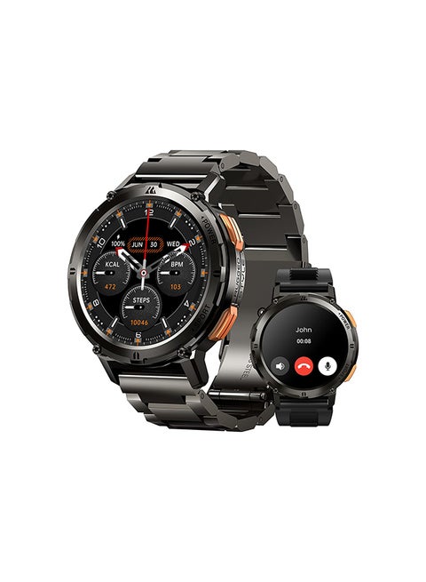 Smart Watch Tank T2 SP - 1.43" Amoled Display, Bluetooth Calling, 10 Day Battery Life, 5ATM Water Resistant, 70 Sports Modes, Heart Rate Monitoring, SPO2, Sleep Tracking, 2 Watchbands Black