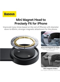 Baseus C02 Magsafe Car Mount, Magnetic Phone Holder For Car, Magsafe Car Dash Mount Compatible With iPhone 15/14/13/12 Series, Bendable Memory Titanium Alloy For All Dashboard, Windshield Black  - Image 3