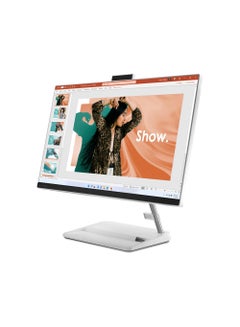 لينوفو IdeaCentre 3 24IAP7 All In On AIO3، شاشة 23.8 بوصة FHD (1920x1080)، Core i5-1240P، ذاكرة الوصول العشوائي 8 جيجا، 512 جيجا SSD، Nvidia GeForce MX550 2 جيجا، Win 11 Pro إنجليزي/عربي أبيض  - Image 2