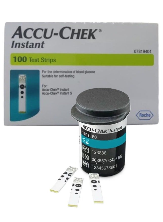 ACCU-CHEK - 100-Piece Instant Blood Glucose Test Strips - Image 1