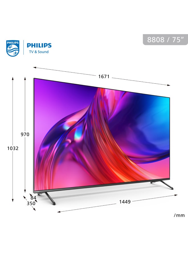 Philips - 75 Inch 4K UHD Smart Google LED TV 75PUT8808/56 Black 75PUT8808/56 Black - Image 1