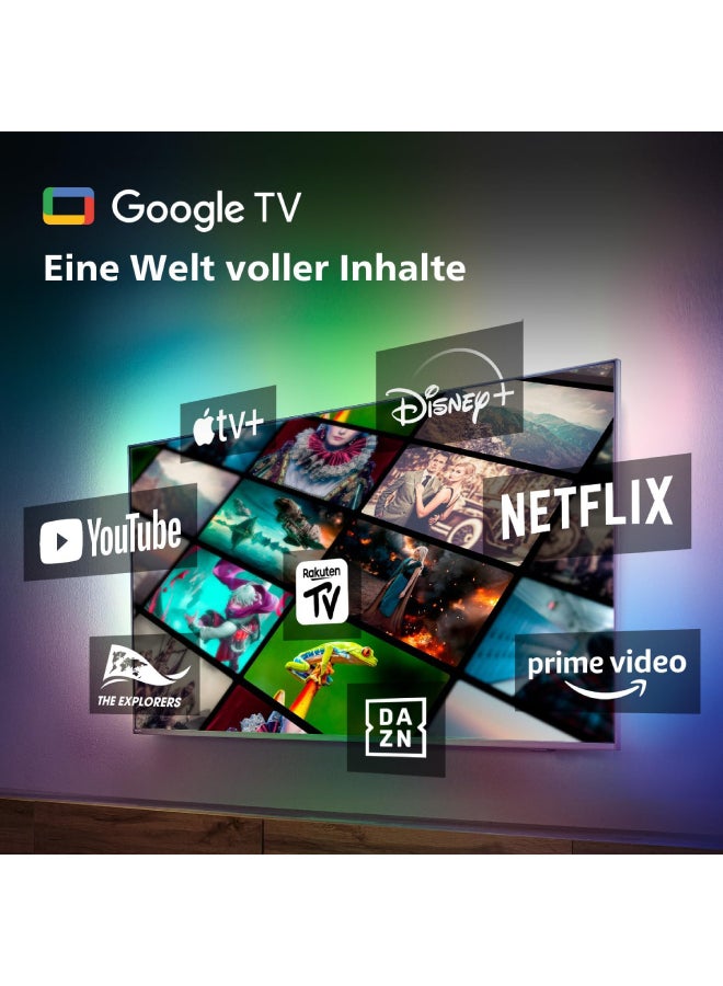 Philips - 55 Inch 4K UHD OLED Google TV 55OLED708/56 Black 55OLED708/56 Black - Image 1