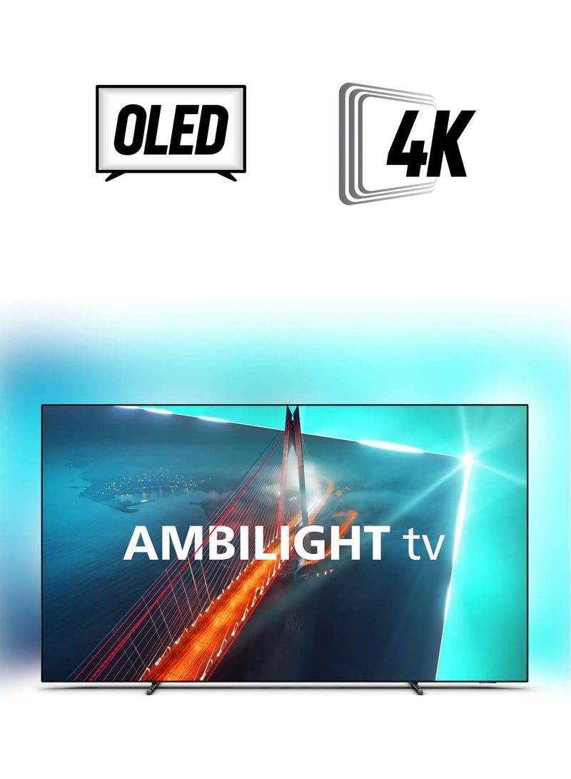 Philips - 55 Inch 4K UHD OLED Google TV 55OLED708/56 Black 55OLED708/56 Black - Image 1