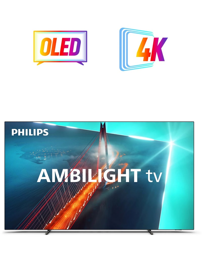 Philips 65 Inch 4K UHD OLED Google TV | Voice Control | Google Assistant | 120Hz | G-sync | VRR | Dolby Vision | Dolby Atmos | 65OLED708/56 Black 65OLED708/56 Black  - Image 1