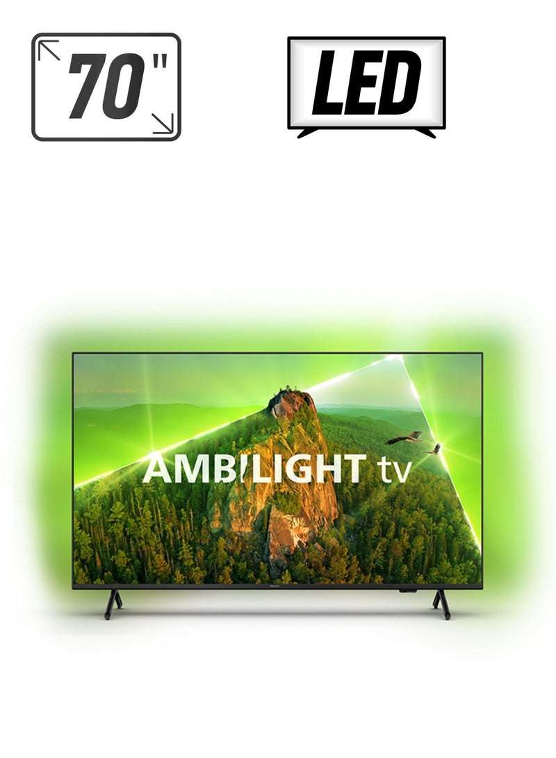 Philips - 70 Inch 4K UHD Smart Google LED Ambilight TV 70PUT7908/56 Black 70PUT7908/56 Black - Image 1