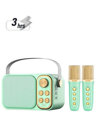 Portable Bluetooth Karaoke Speaker With 2 Wireless Mic With Voice Modulation Green & Gold - pnsku/N70033310V/45/_/1743924148/ee727f41-d93d-4fe1-8dbb-62cc390e5975