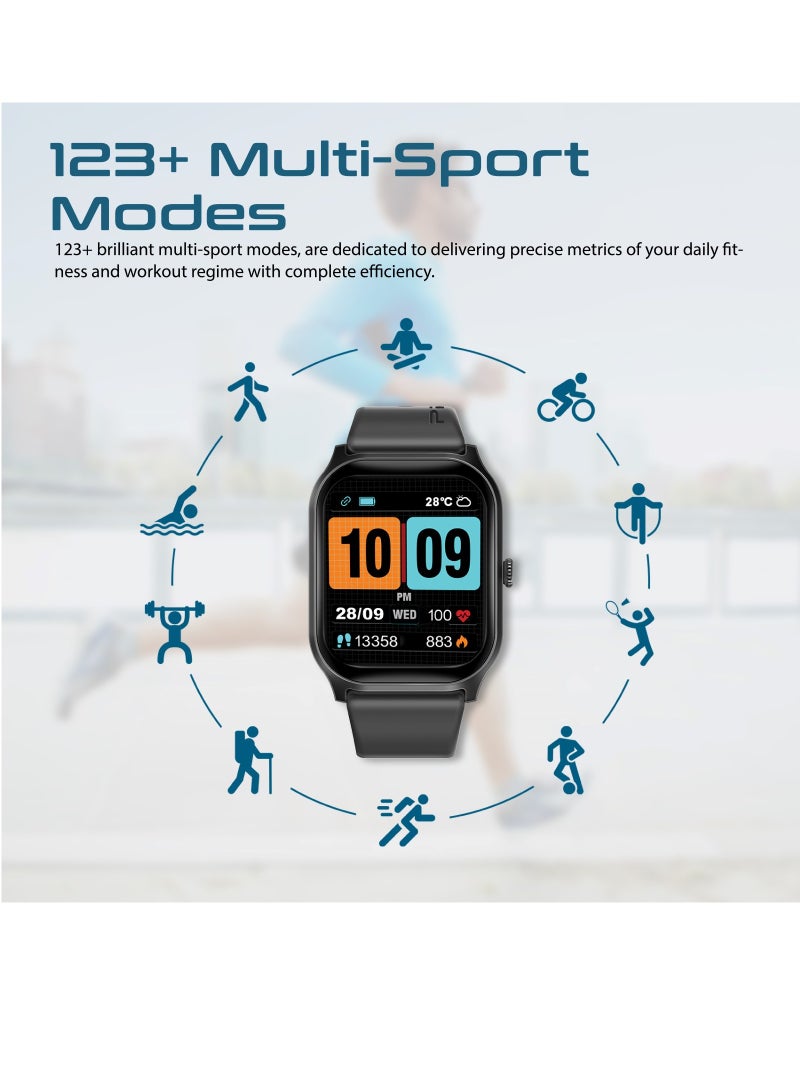 PROMATE Smart Watch, Bluetooth 5.2 Fitness Tracker with 2-Inch TFT Display, 15-Day Battery Life, 123+ Sports Modes, and IP67 Water Resistanc Black - Image 4