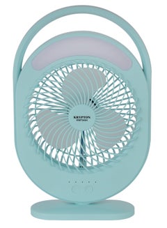KRYPTON Rechargeable Mini Fan LED Light with Long Working Hours and 3 Wind Speed/ Powerful and Efficient Cooling, High Performance 2400 mAh Lithium Battery Operated KNF5464 Light Green  - Image 1