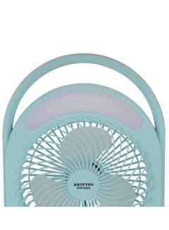 KRYPTON Rechargeable Mini Fan LED Light with Long Working Hours and 3 Wind Speed/ Powerful and Efficient Cooling, High Performance 2400 mAh Lithium Battery Operated KNF5464 Light Green  - Image 4
