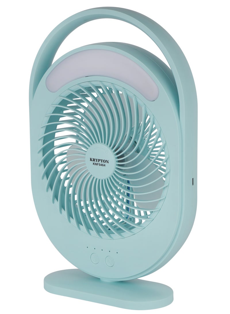 KRYPTON Rechargeable Mini Fan LED Light with Long Working Hours and 3 Wind Speed/ Powerful and Efficient Cooling, High Performance 2400 mAh Lithium Battery Operated KNF5464 Light Green  - Image 2