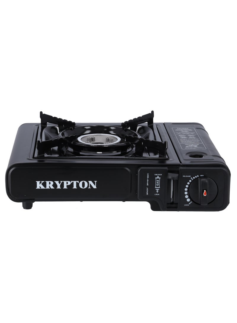 KRYPTON Portable Gas Stove, Adjustable Thermostat, Double Sealed Valve & Electronic Ignition | Over Pressure Protection | Convenient for Outdoor Camping Cooking KNGC6338 Black - Image 1