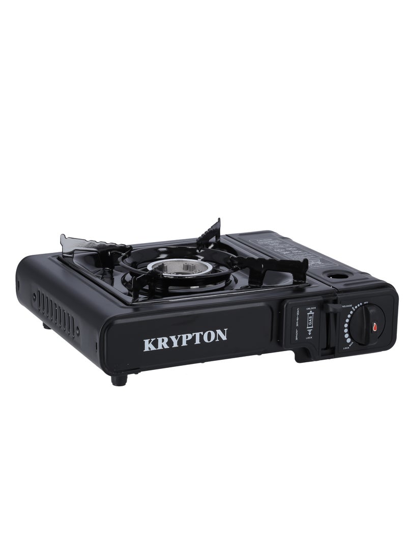 KRYPTON Portable Gas Stove, Adjustable Thermostat, Double Sealed Valve & Electronic Ignition | Over Pressure Protection | Convenient for Outdoor Camping Cooking KNGC6338 Black - Image 3