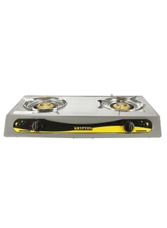 KRYPTON Stainless Steel Gas Cooker, Cast Iron Burners - Two Burner, Automatic Ignition System KNGC6328 Silver  - Image 1