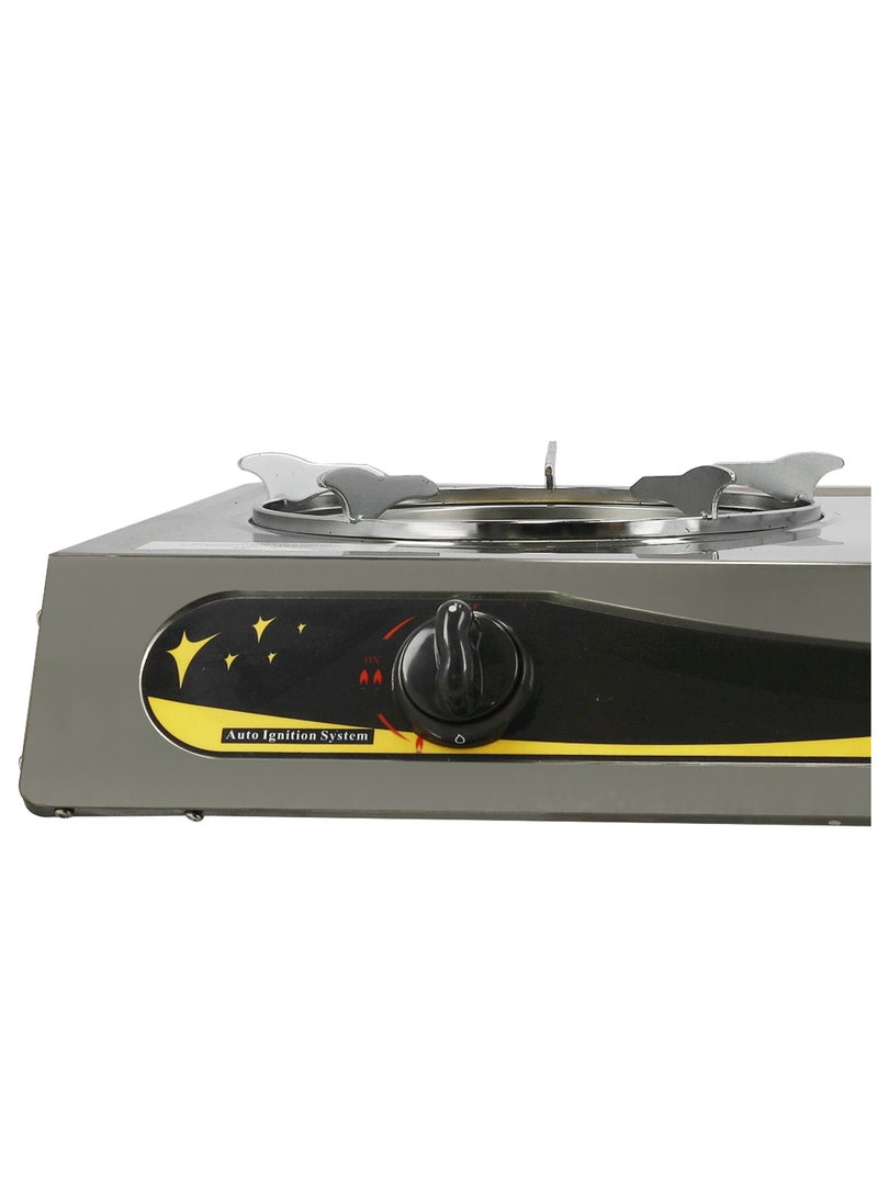 KRYPTON Stainless Steel Gas Cooker, Cast Iron Burners - Two Burner, Automatic Ignition System KNGC6328 Silver  - Image 5