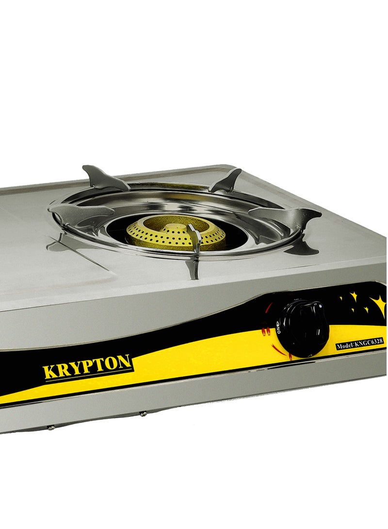 KRYPTON Stainless Steel Gas Cooker, Cast Iron Burners - Two Burner, Automatic Ignition System KNGC6328 Silver  - Image 4