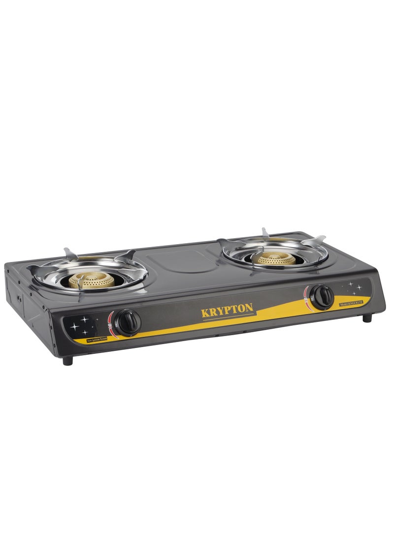 KRYPTON Gas Cooker | Stainless Steel Body and Cast Iron Mixing Tube, Double Burner Gas Stove with Low Gas Consumption and Improved Gas Flow for Efficient Heating KNGC6170 Multicolour - Image 2