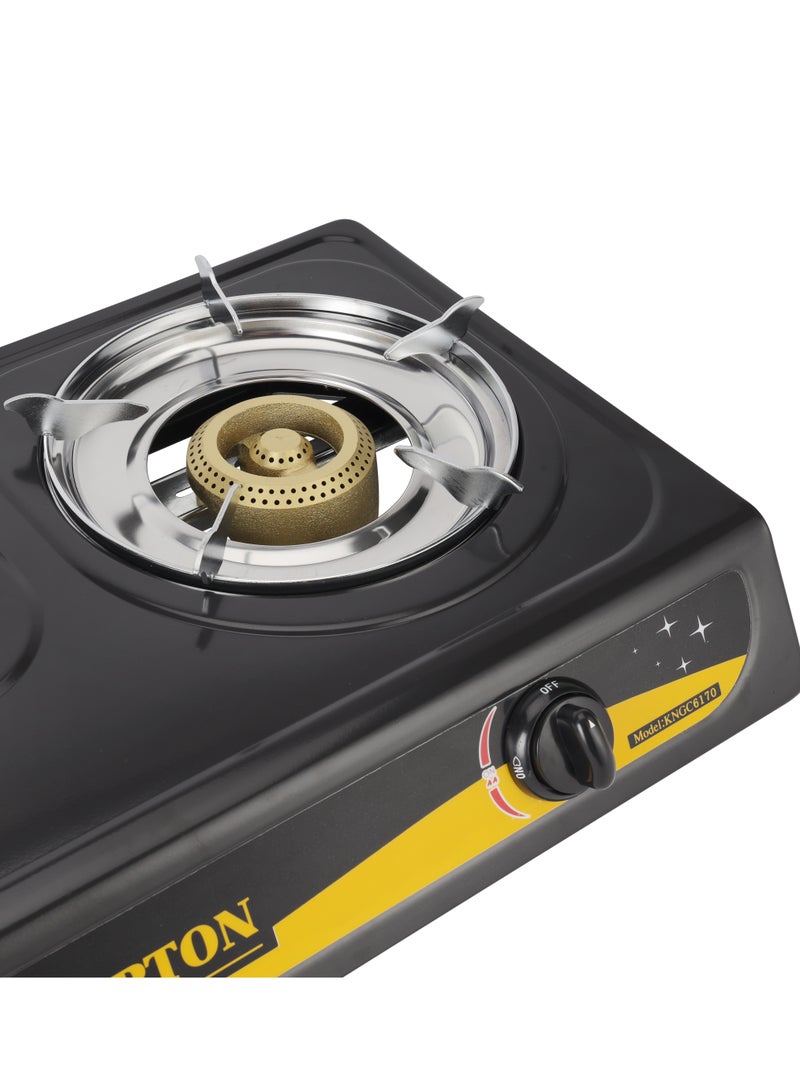 KRYPTON Gas Cooker | Stainless Steel Body and Cast Iron Mixing Tube, Double Burner Gas Stove with Low Gas Consumption and Improved Gas Flow for Efficient Heating KNGC6170 Multicolour - Image 3