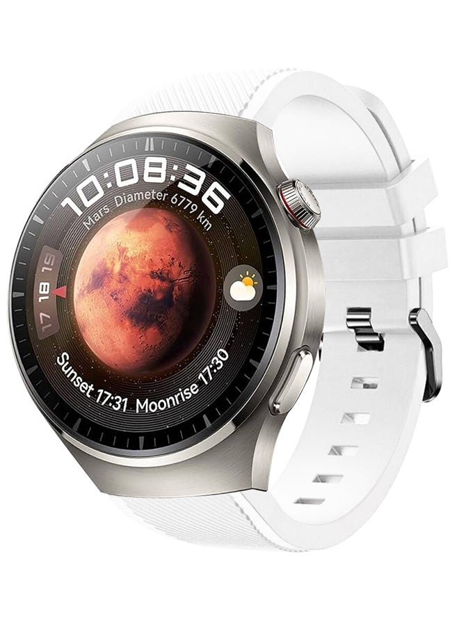 MARGOUN Silicone Watch Band 22mm Sport Band Compatible With Huawei Watch 4 Pro Strap Replacement Wristbands Soft And Durable White - Image 1