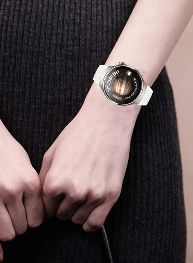 MARGOUN Silicone Watch Band 22mm Sport Band Compatible With Huawei Watch 4 Pro Strap Replacement Wristbands Soft And Durable White - Image 2