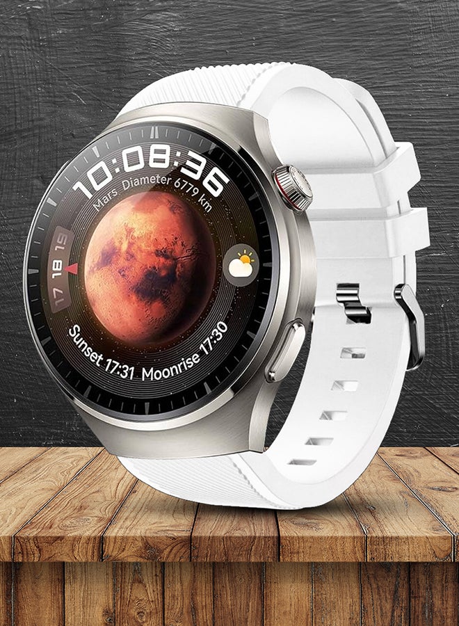 MARGOUN Silicone Watch Band 22mm Sport Band Compatible With Huawei Watch 4 Pro Strap Replacement Wristbands Soft And Durable White - Image 3