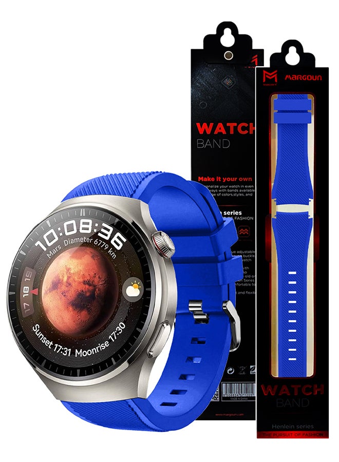 MARGOUN Silicone Watch Band 22mm Sport Band Compatible With Huawei Watch 4 Pro Strap Replacement Wristbands Soft And Durable Blue - Image 4