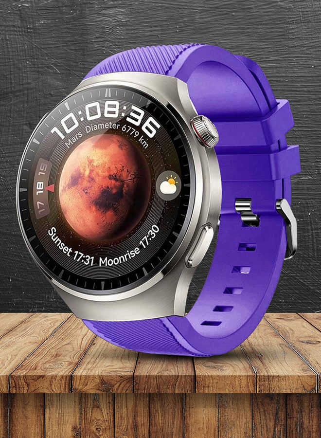 MARGOUN Silicone Watch Band 22mm Sport Band Compatible With Huawei Watch 4 Pro Strap Replacement Wristbands Soft And Durable Purple - Image 3