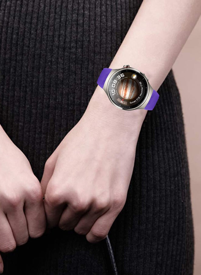 MARGOUN Silicone Watch Band 22mm Sport Band Compatible With Huawei Watch 4 Pro Strap Replacement Wristbands Soft And Durable Purple - Image 2