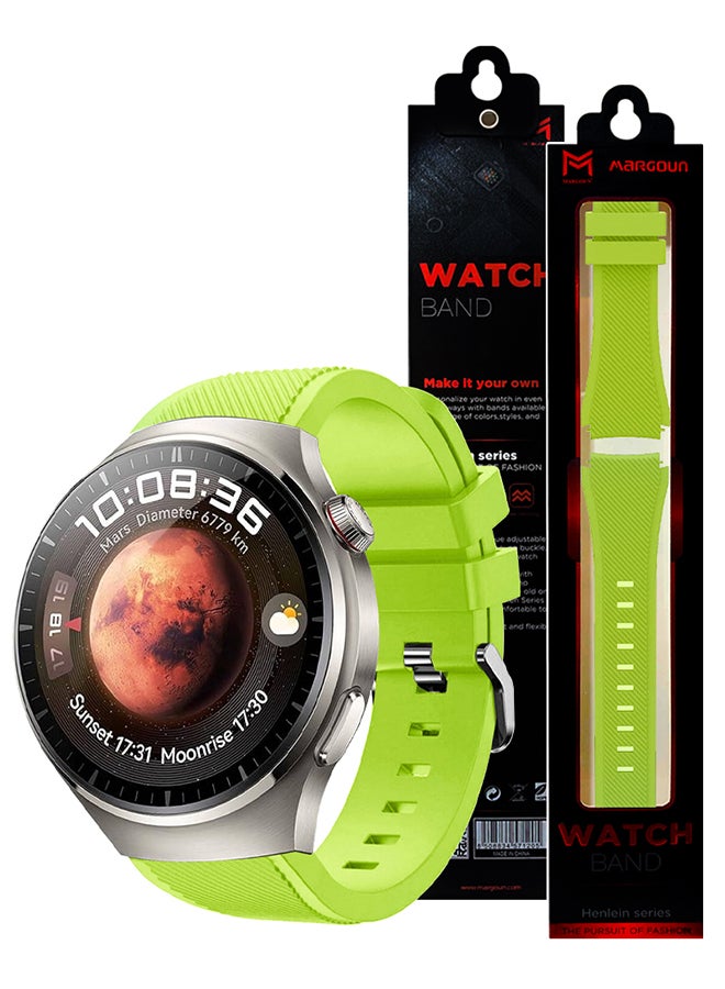 MARGOUN Silicone Watch Band 22mm Sport Band Compatible With Huawei Watch 4 Pro Strap Replacement Wristbands Soft And Durable Green - Image 4