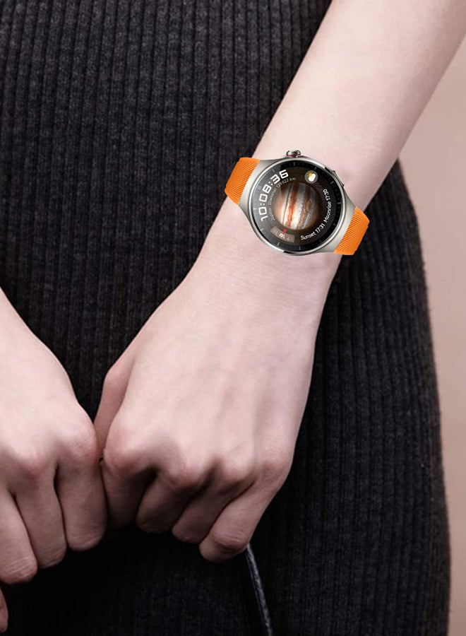 MARGOUN Silicone Watch Band 22mm Sport Band Compatible With Huawei Watch 4 Pro Strap Replacement Wristbands Soft And Durable Orange - Image 2